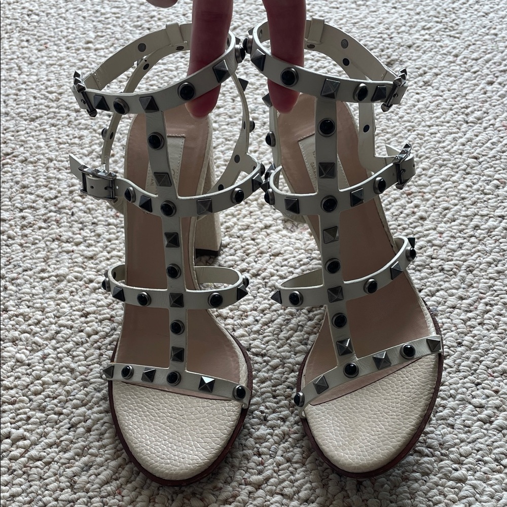 Valentino Garavani White Studded Heels